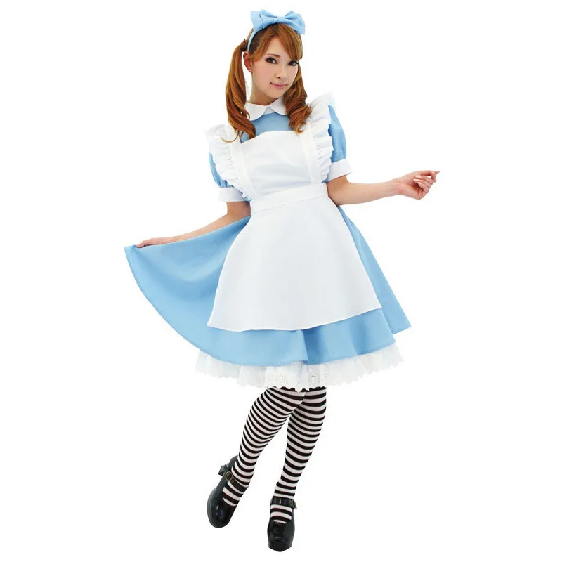 Game Wonderland Party Cosplay Alice Costume Anime Sissy Maid Dress Uniform Sweet Cute Lolita Halloween Xmas