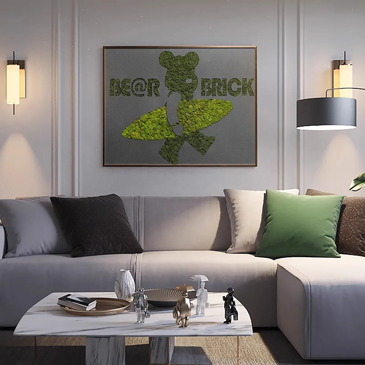 wall art decor home decor minimalist artificial moss wall art living room reindeer moss pictures for living room wall decoration