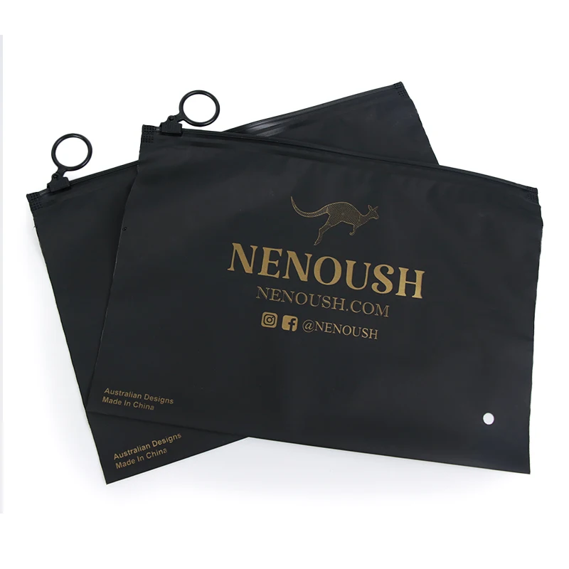 Custom Print Ziplock Zip Lock Clothes Plastic Poly Packaging For Clothing Frosted Zipper With Logo tshirt bag