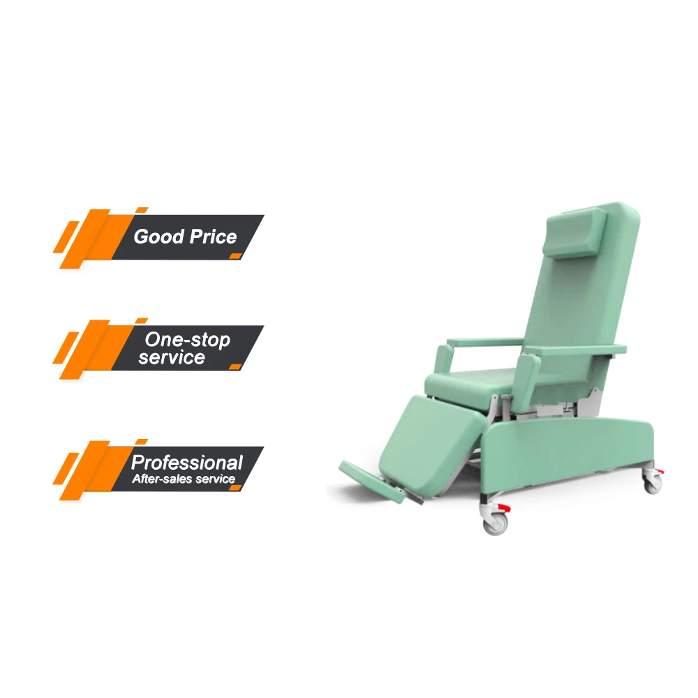 MY-O007B-1 Electric Recliner Blood Collection Chair Adjustable Patient Transfusion Reclining Dialysis Chair with Wheels