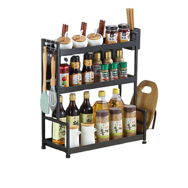Spice Rack Holder Kitchen Home Storage Shelf High Quality Multifunctional Aluminum Alloy Space Quantity Custom OEM Spice Rack