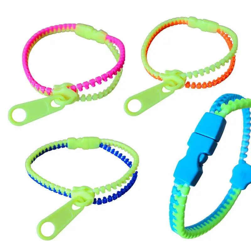 New Rock Punk Acrylic plastic neon Friendship zipper bracelets assorted colors wholesales