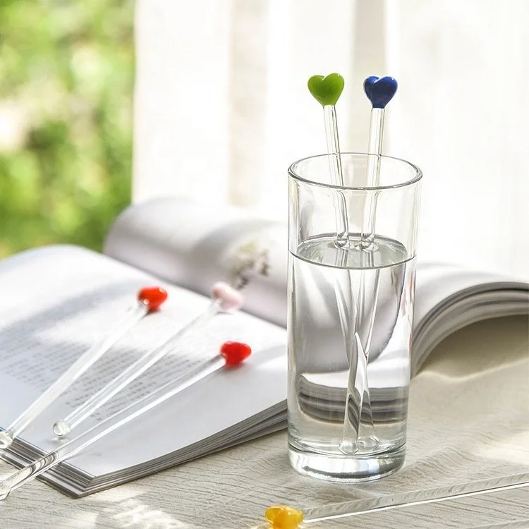 Customized Cocktail Coffee Martini Stirrer Long High Borosilicate Glass Drink Stirrers Solid Glass Rod For Bar Accessory