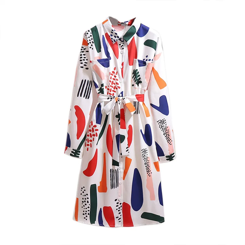 
Summer Clothing Wholesale Vestidos Plus Size Ladies Long-Sleeved Dress 