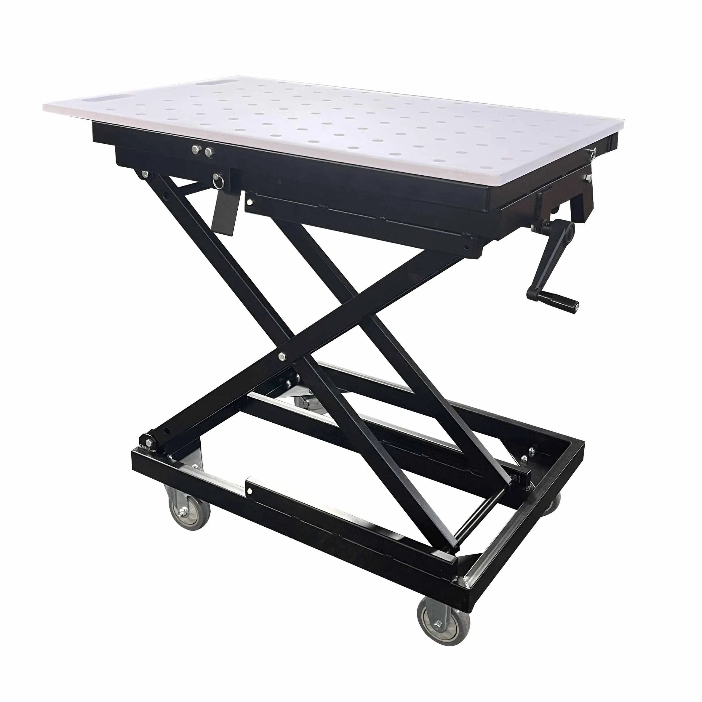 Mobile lifting welding table, drilling table for the pillar drilling machine