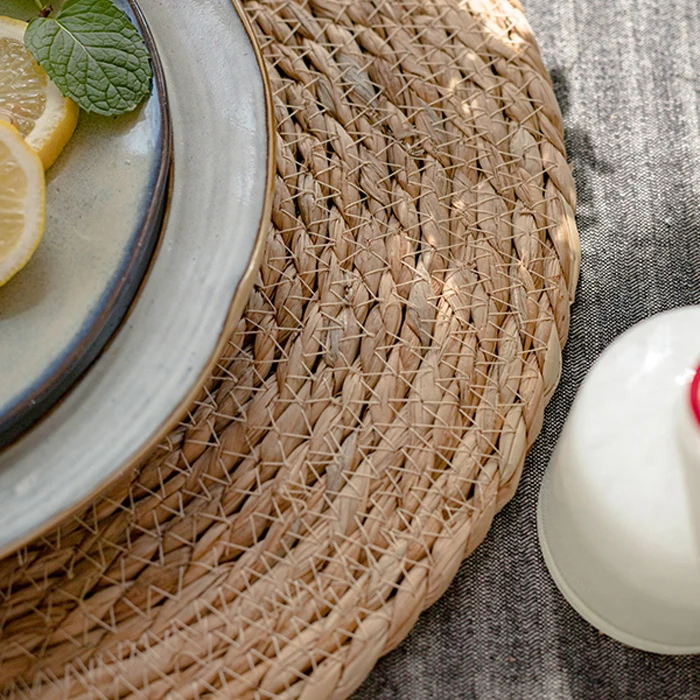 Hot sale rattan placemat round cheapest wholesale wicker bamboo charger plates decoration wedding placemat