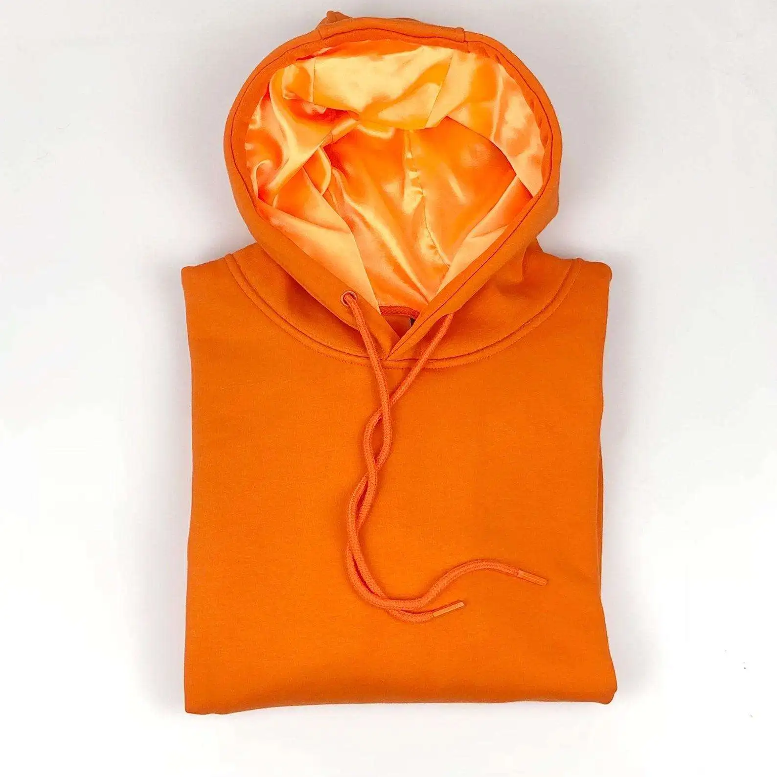 80 Cotton 20 Polyester Unisex  Custom Hoodies 400 Gsm Silk Inside Satin Lined Hoodie With Silk Hoodie Embroidery Custom