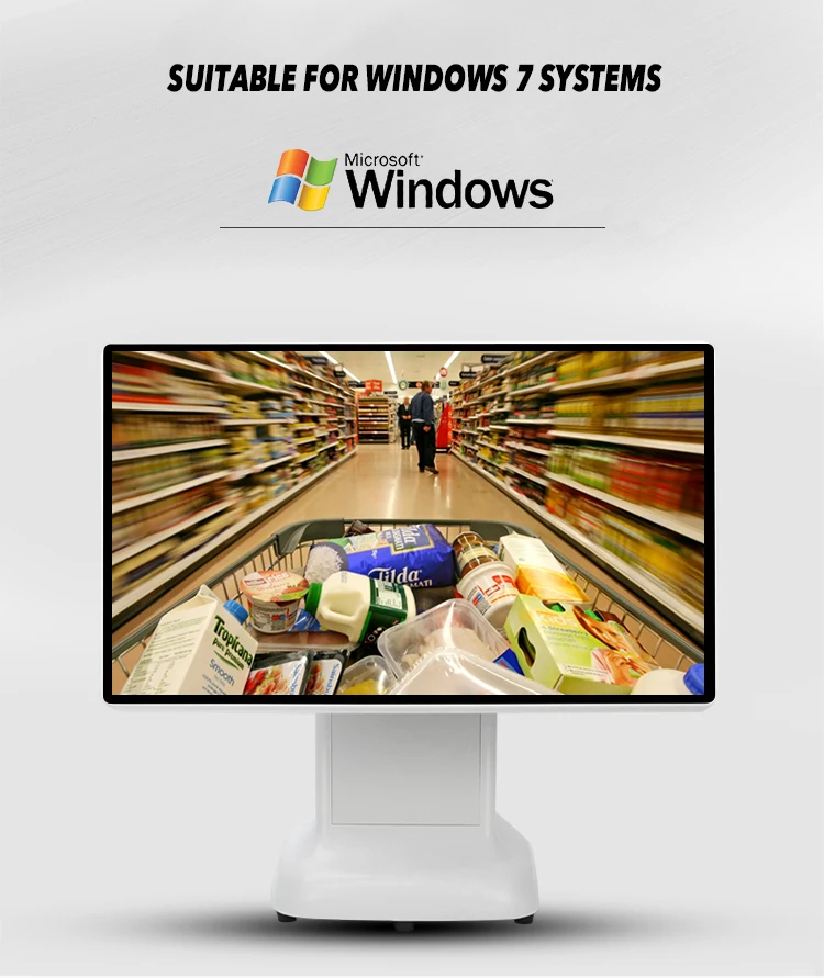 Dual screen Touch POS machine with customer display 15.6 inch cash register terminal retail restaurant POS system with printer