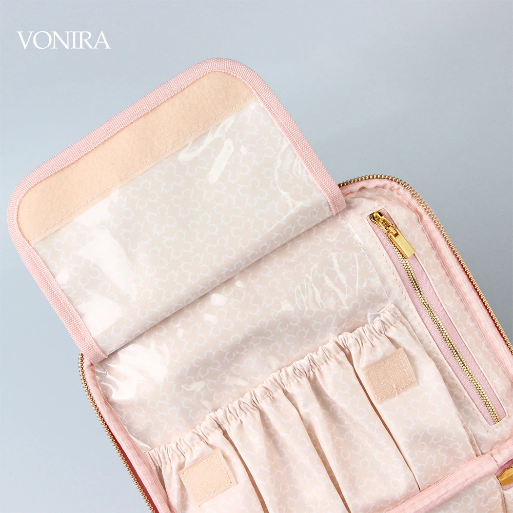 Vonira Beauty Manufacturer Wholesale Women Portable Travel Makeup Cosmetic Bags Organizer Multifunction Case Private Label