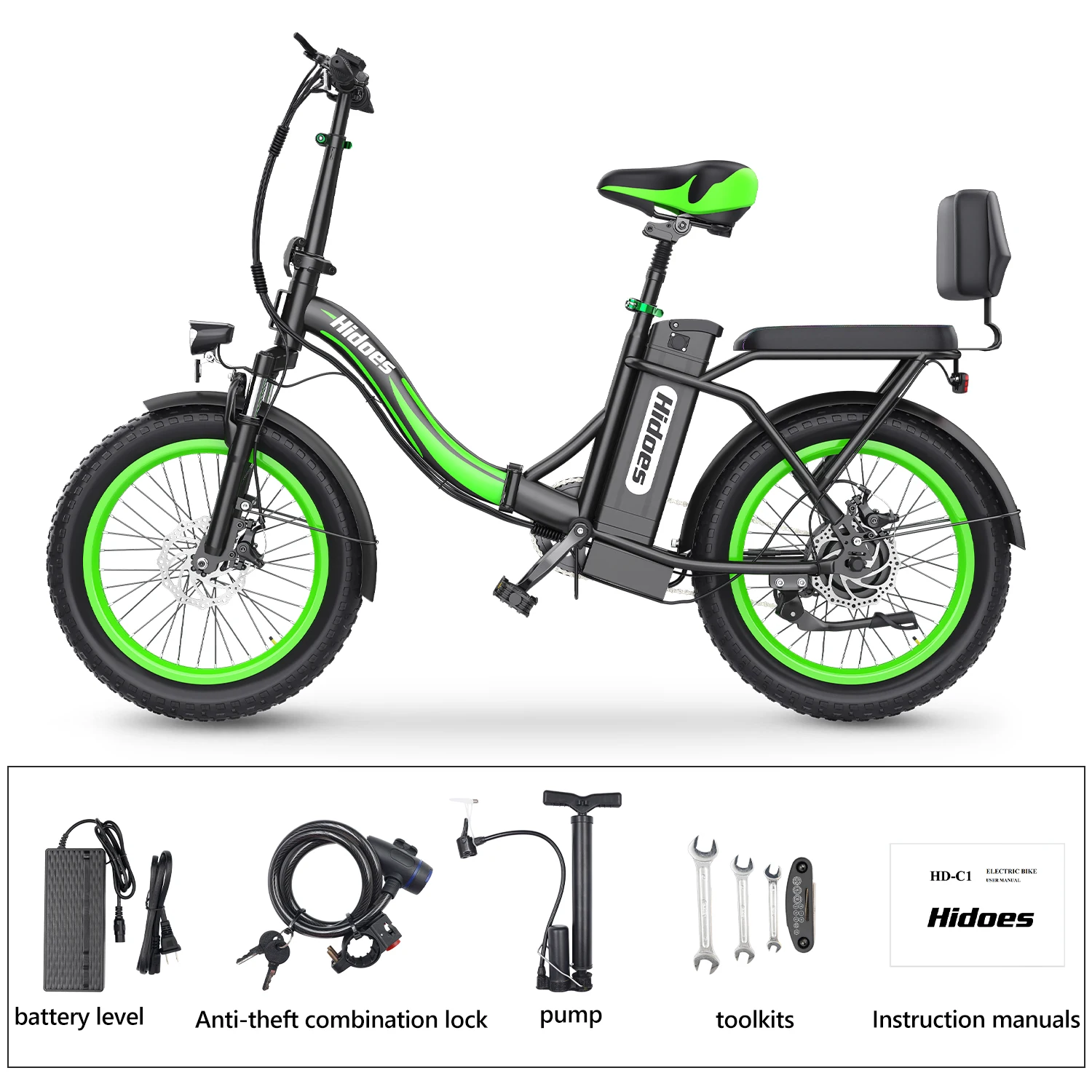 2024 Hot Sale Mini Size Folding Electric Bicycle Hidoes C1 750W 48V 20 Inch Electric City Bike Foldable Electric Bike