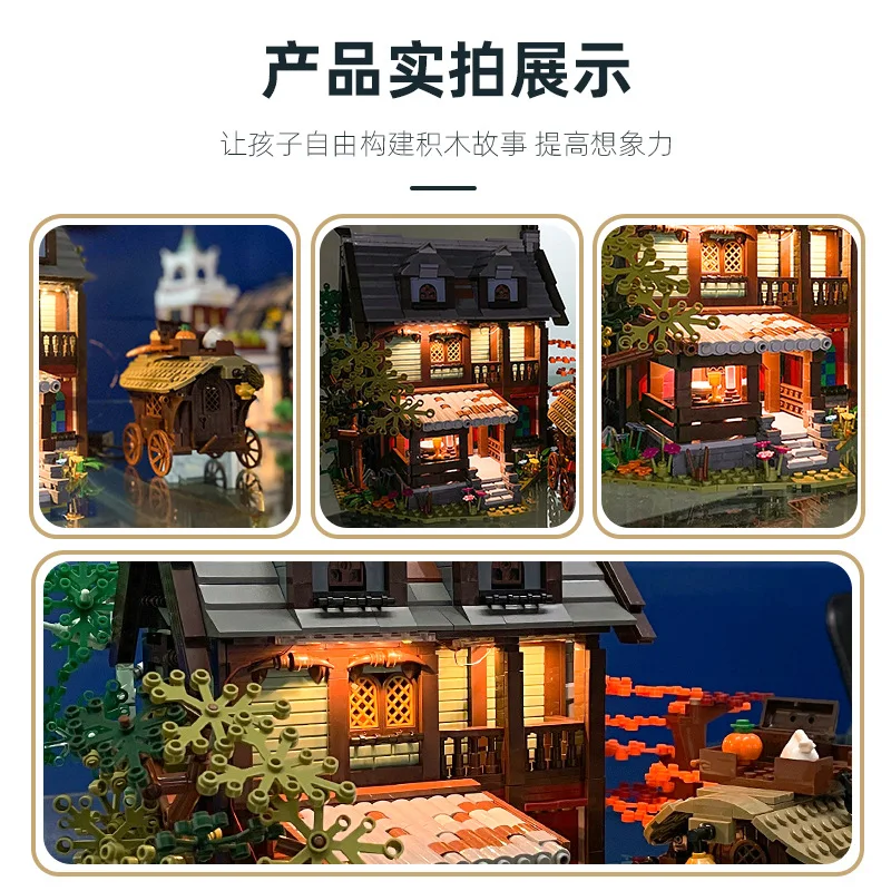 JieStar 89148 2710 шт. модульная модель дома Строительные блоки игрушки креативный эксперт Moc Street View средневековый гостиничный кирпич