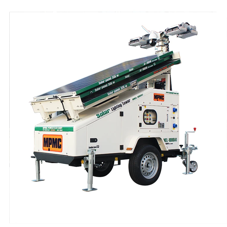 
7.5m Electric Lifting Mast 4x100w LED Solar Mobile Lighting Tower off-road 