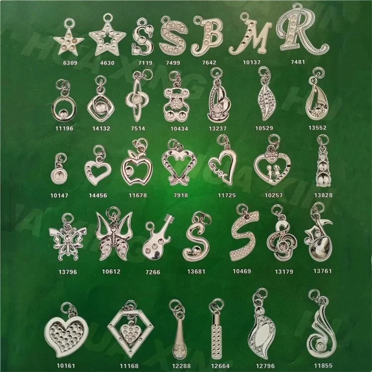 diamante rhinestone peach heart-shaped pentagram star letter number butterfly flower metal zipper slider puller pendant pull