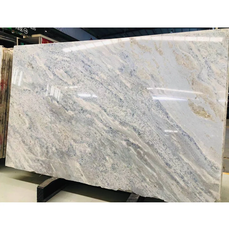 Backlit polished crystal blue quartzite