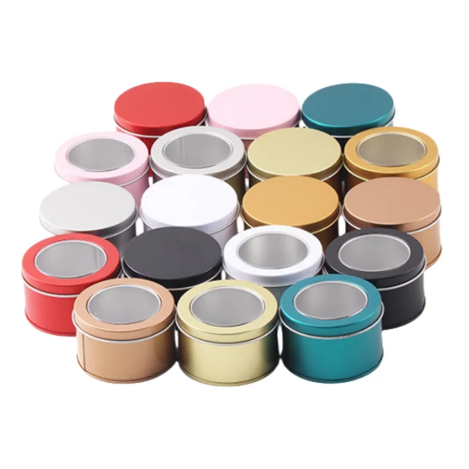 Custom Tinplate Container Packaging Cylindrical Round Tin Box Food Grade Empty Metal Tin Can For  Gifts Packaging