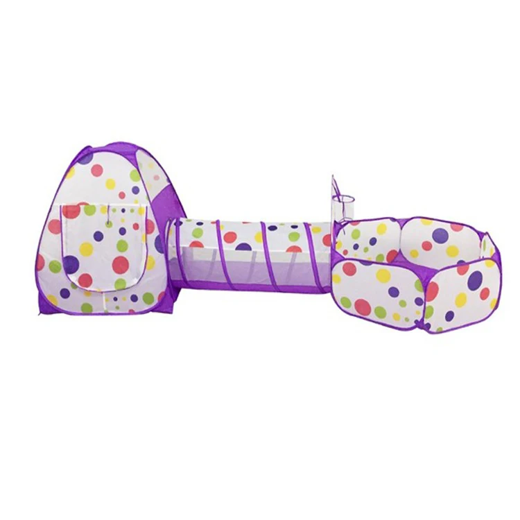 3-in-1 Portable Toy Tents For Kids Crawling Tunnel + Play Tents + Baby Ocean Ball Pool Role Play Toy Kids Tents in China Toys
