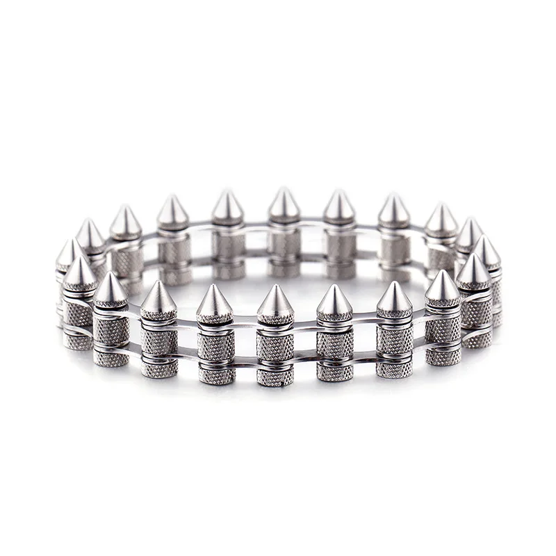 Аксессуары в стиле панк-рок браслет из титановой стали для мужчин и женщин оптовая продажа