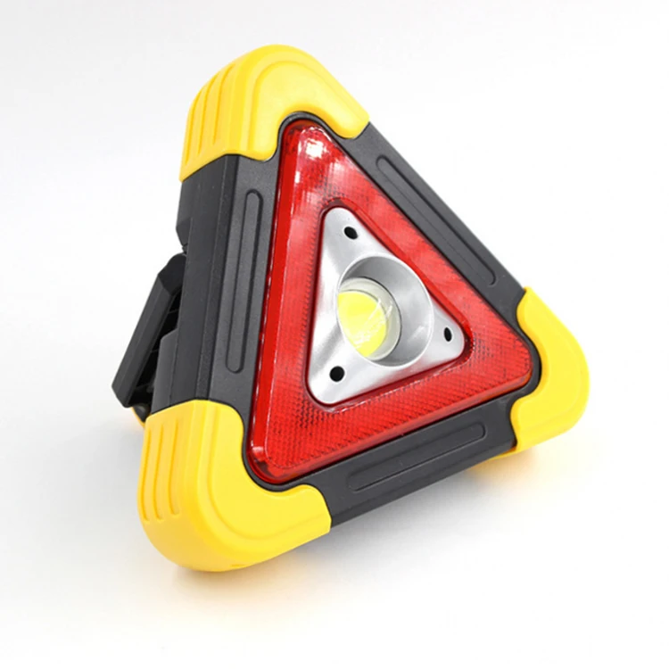 
Multifunctional rechargeable COB LED solar camping light triangle warning emergency light 