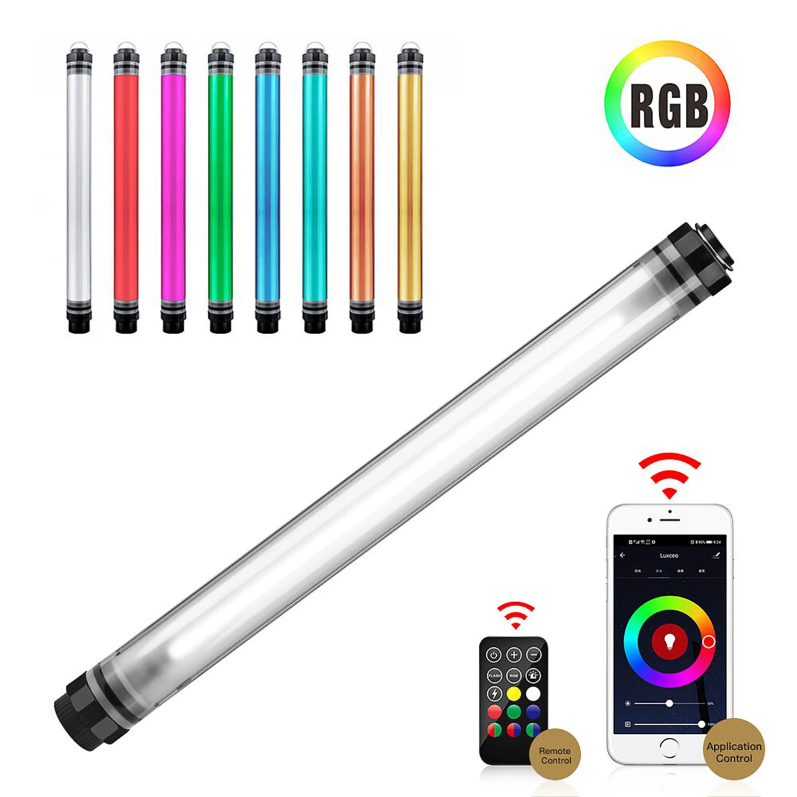 LUXCEO P7RGB Pro Waterproof Light Stick Handheld RGB LED Video Light Colorful Photographic Lighting Remote Control