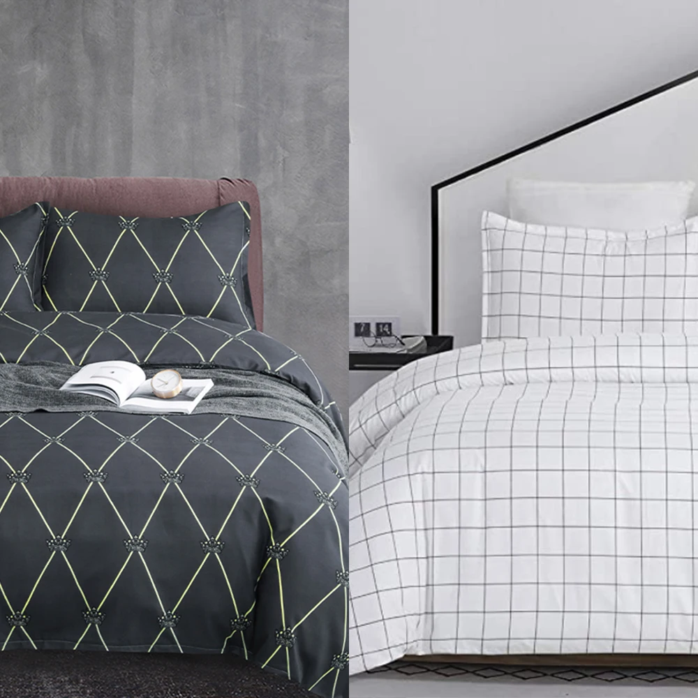 Ready Stock Printing Kids White Black Queen King Size Bed Sheet Quilt Custom Luxury Bedding Set