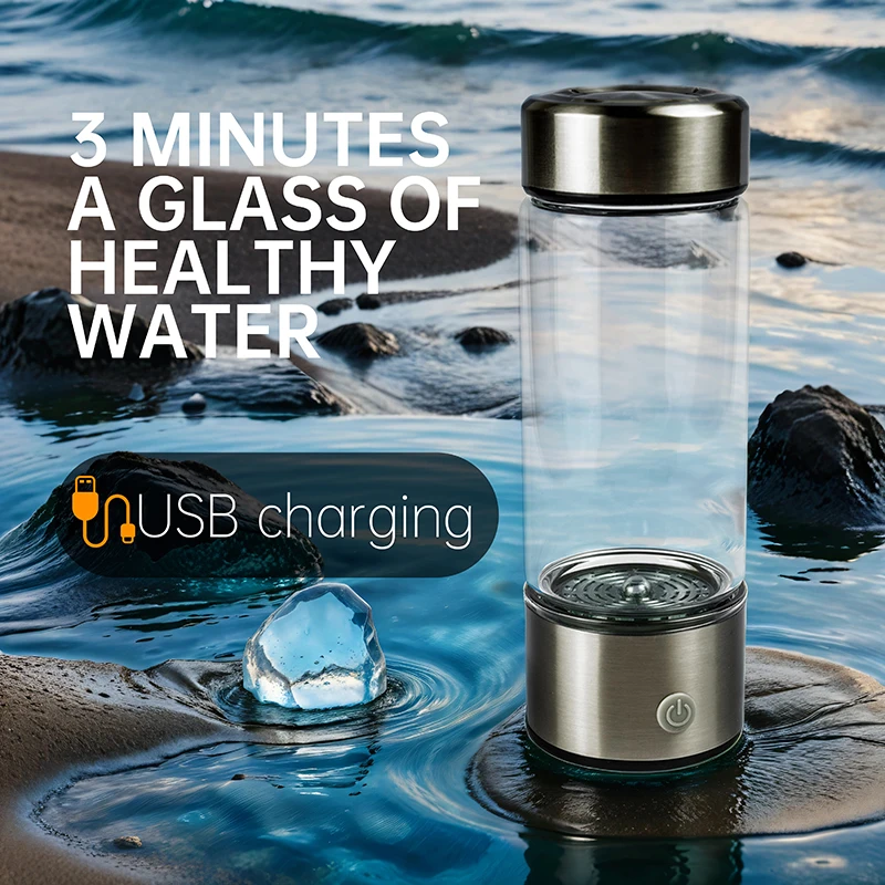 wholesale 420ml Titanium stainless steel Quality Filter Portable Antioxidant portable hydrogen rich water bottle generator