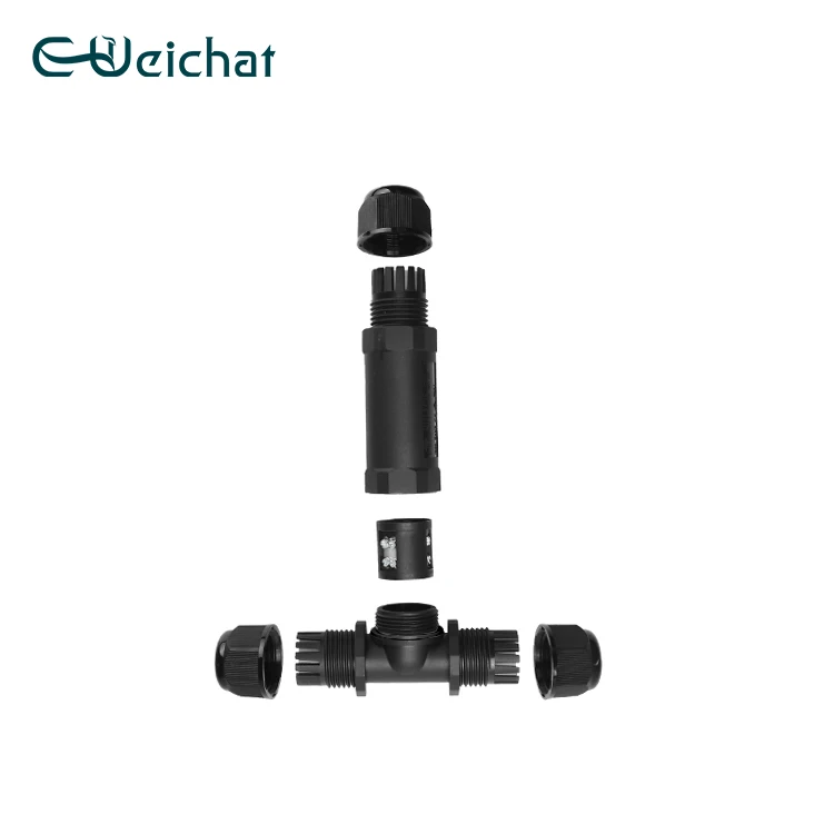 Weichat Manufacturer Electrical Industrial IP68 2 Pin M25 T Shape Screw Terminal Waterproof Cable Connector