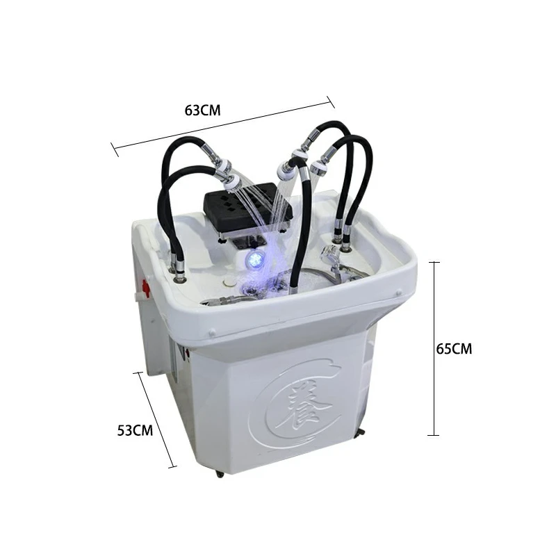 Beauty Salon Furniture Shampoo Bowls Sink and Head Massage Machine Chairs Removable Water Storage Shampoo Basin with Water Tank
