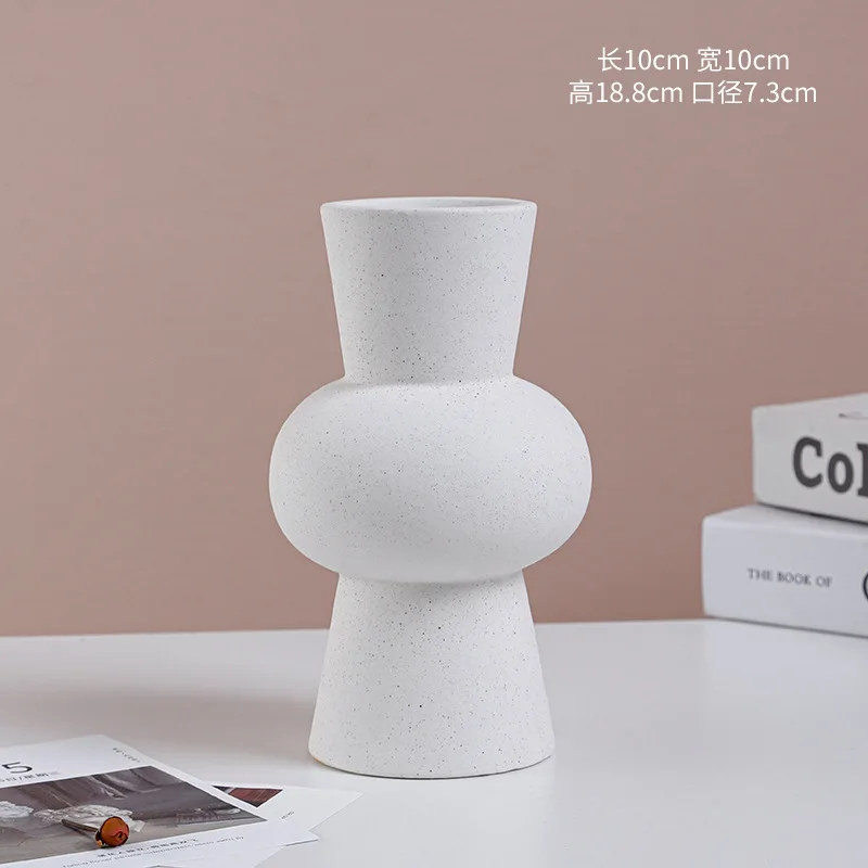 wholesale earthy white modern creative home decor vase rough surface hotel ornament classical nordic vase for white vase Decor