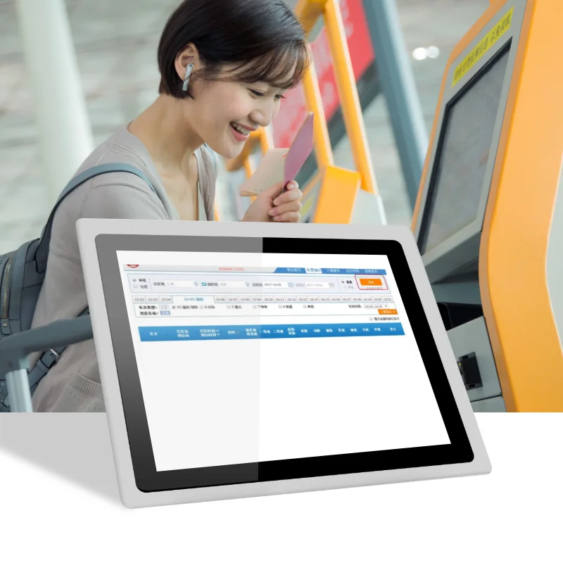 HUGEROCK PTC17A Open Frame Linux IP65 Business module Android usb cheap capacitive Industrial 17 Inch all in one Panel Pc