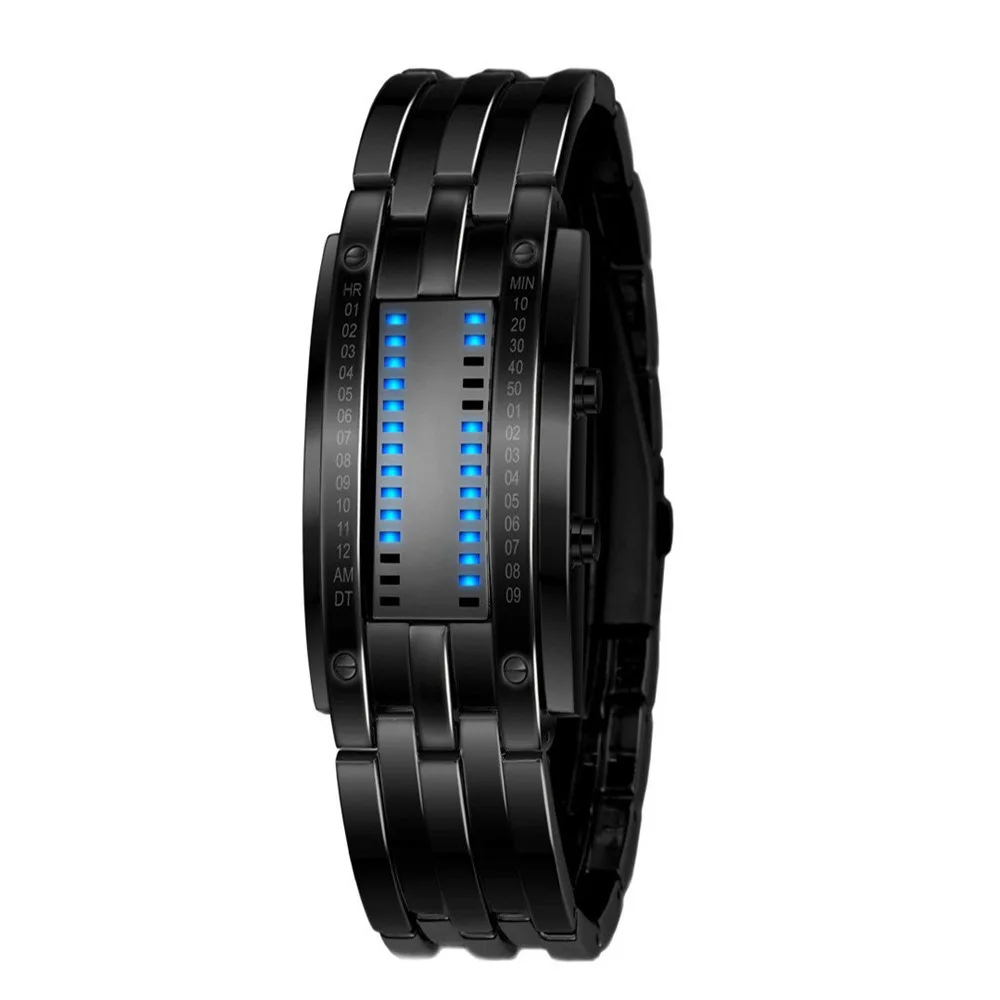 Korean Version Electronic Watch Novelty Two-Line Binary Fashion LED Display Digital Wristwatch For Women Men