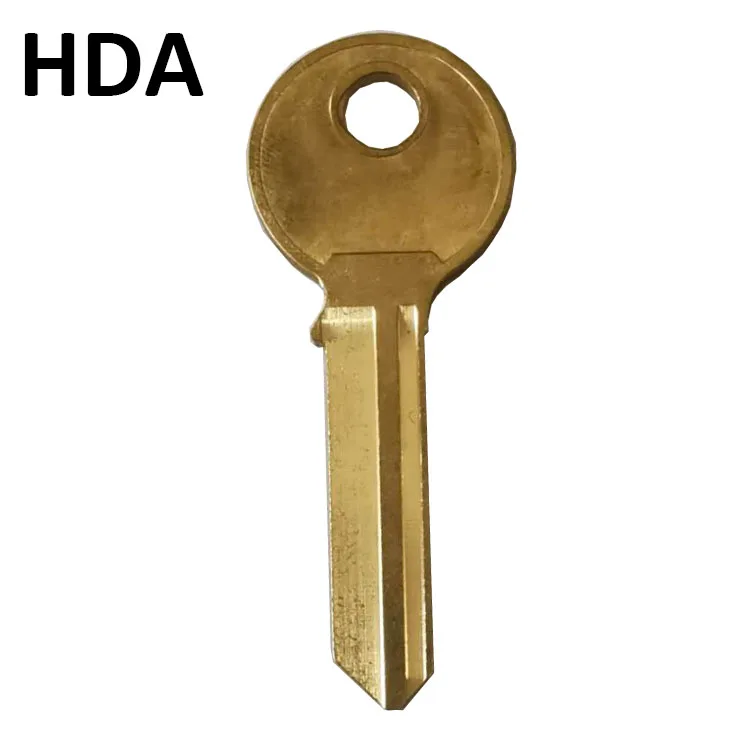 Premium brass padlock key blank without nickel plating