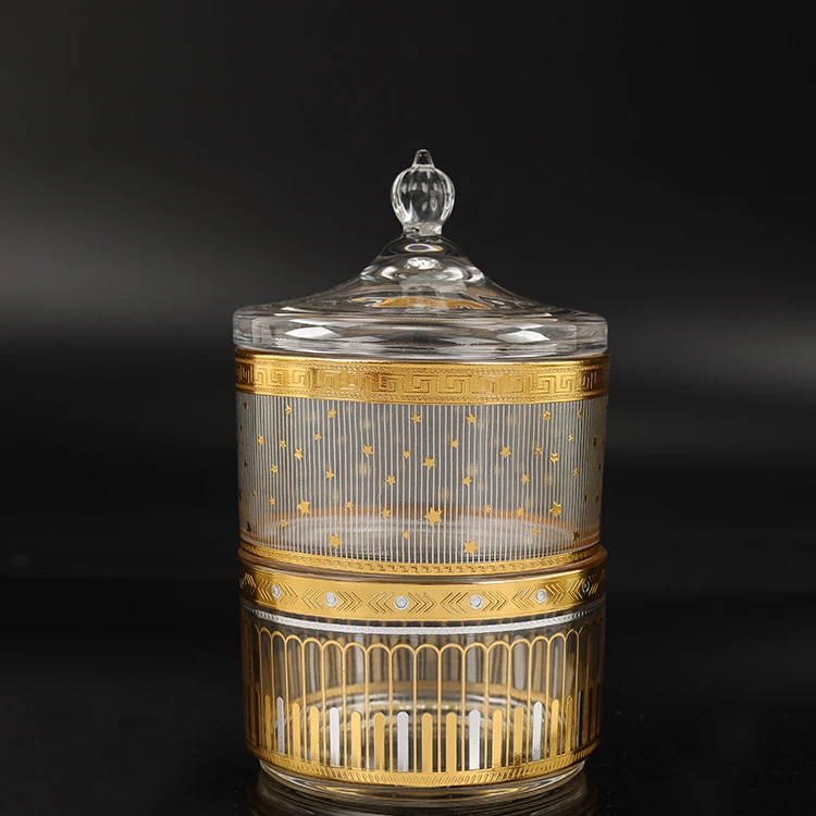 Wholesale 2pcs Round Candy Jar Storage Glass Sugar Pot with Lid