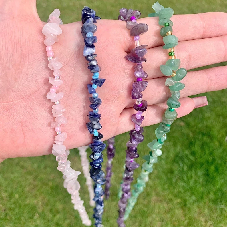 Natural stone waist beads with clasp wholesale weight loss belly crystal waist chain