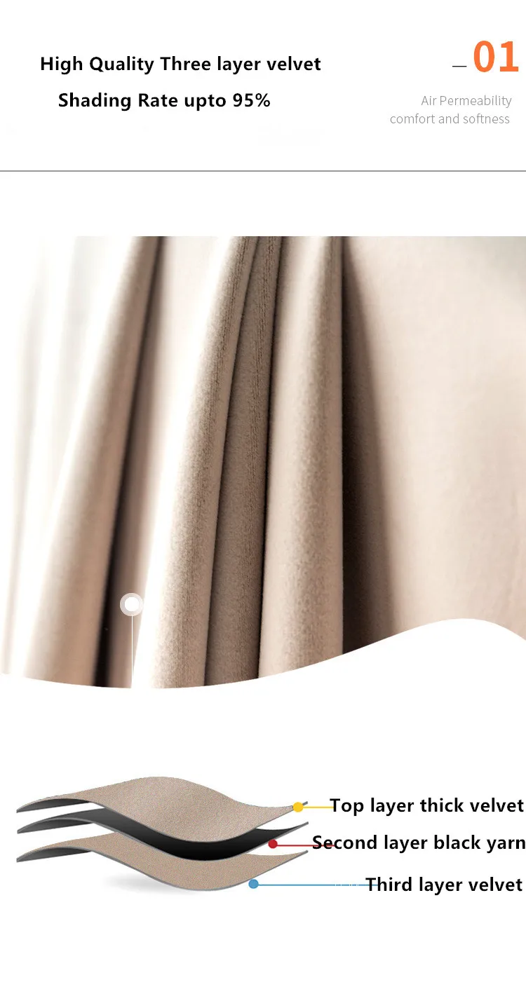 New design wool velvet curtain high quality bedroom living room velvet curtain