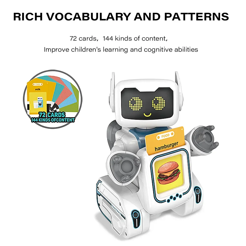 Hot Sell Programming Remote Control Robot Talking Flash Card Robot Toy Early Smart Intelligent Robots Toys For Kids