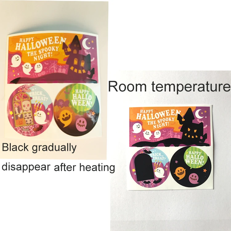 customized Reversible temperature sensitive color changing sticker