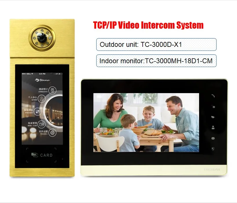  2020 умный IP интерком OEM цифрового видео домофона 7 дюймов сенсорный экран для жилых проектов непромокаемые длительного использования