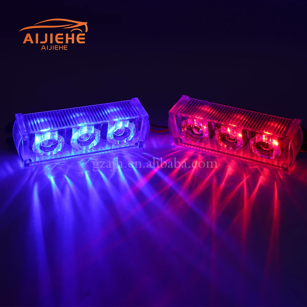 Strobe Lamp Daytime Running Lights 12V Flash Light Warning Emergency Hazard Car 4X3 Strobe Warning Light Front Deck Grille LED