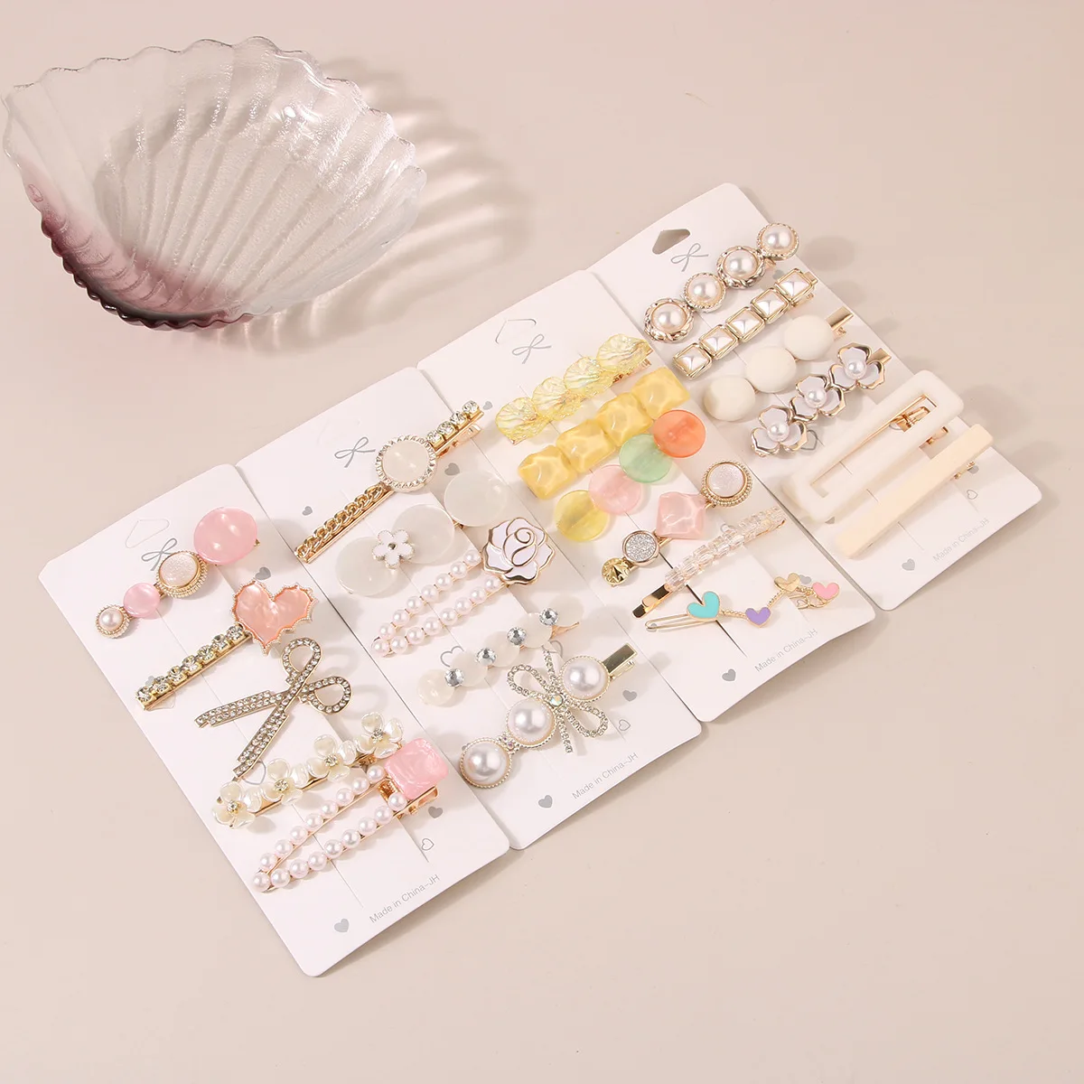 New Lovely Pearl Hairpin Set Diamond Side Hair Clip for Women Girl One-line Headwear Accessories Wholesale