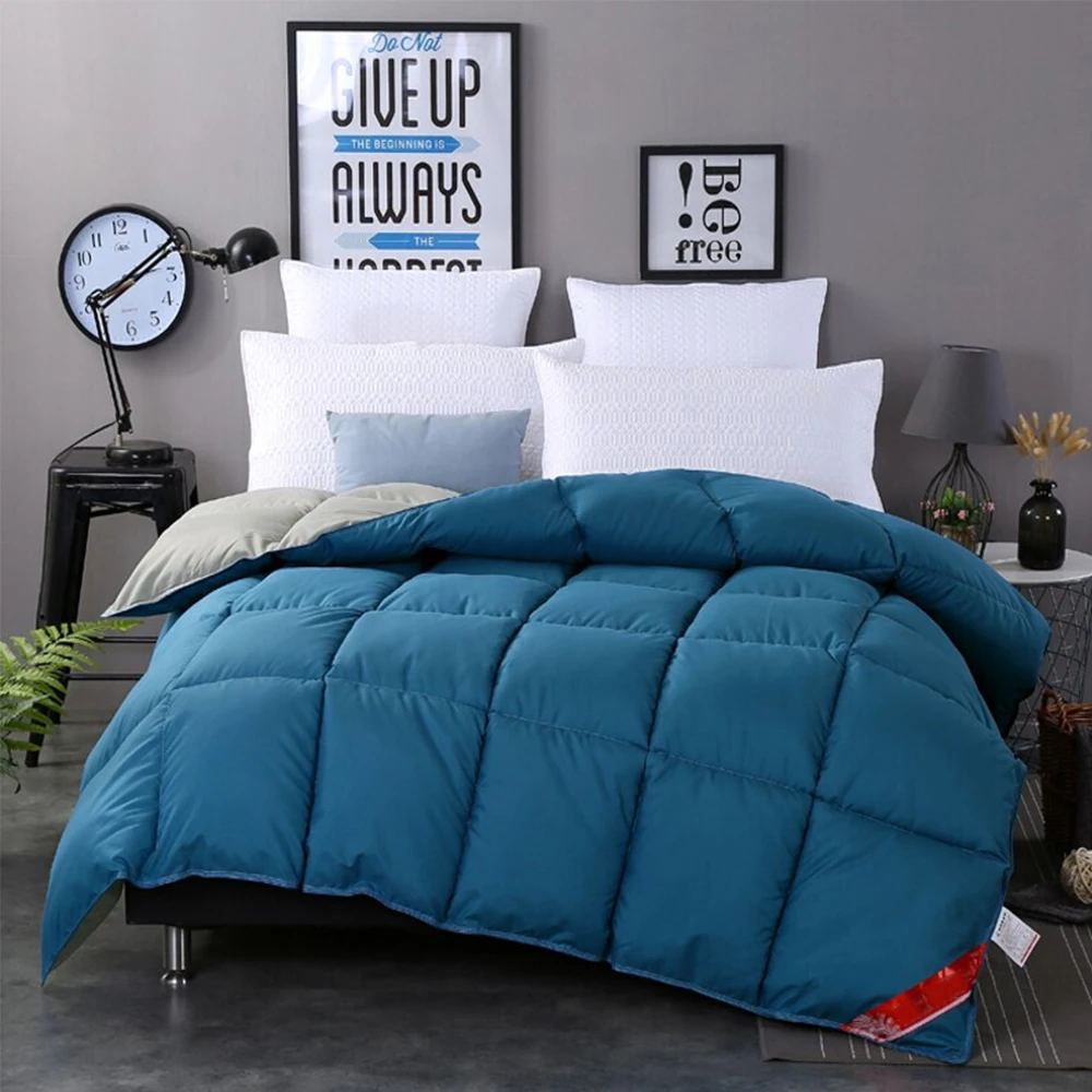 Super soft fluffy microfiber filling reversible color bed comforter set king wholesale