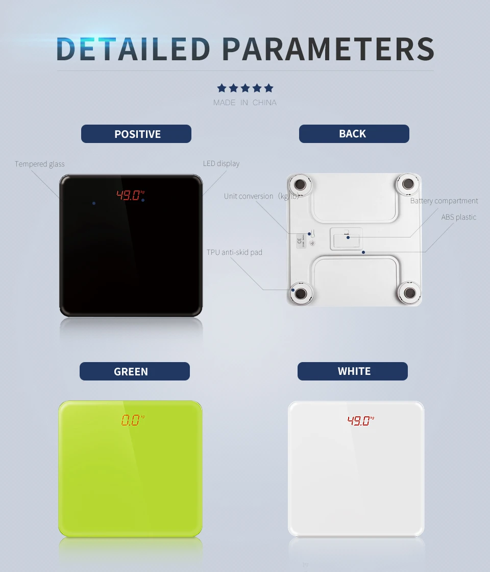 2021 multi color Led display  factory price scale cheapest mechanical economical bathroom scale