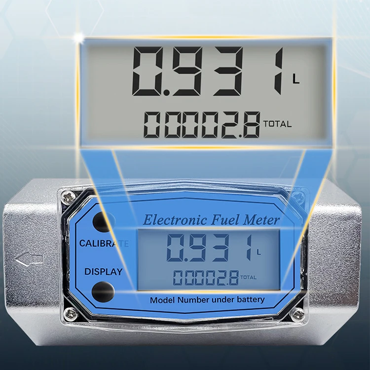 High-precision electronic digital turbine fuel flow meter for Water Diesel Kerosene Gasoline