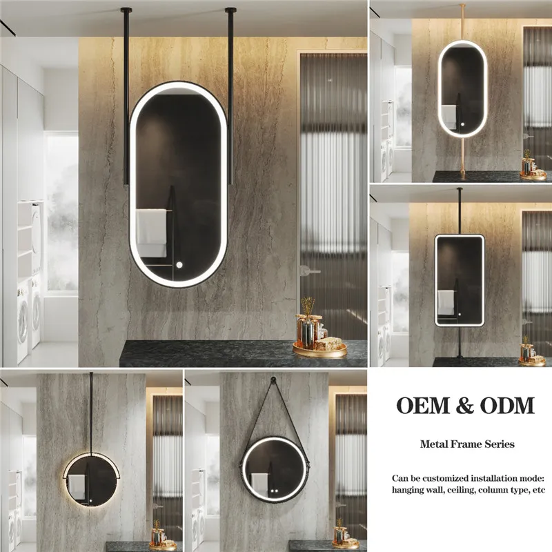 High Quality Customizable Illumination Anti-Fog Dressing Rectangle Intelligent Bathroom Mirror LED Light Wall Smart Mirrors