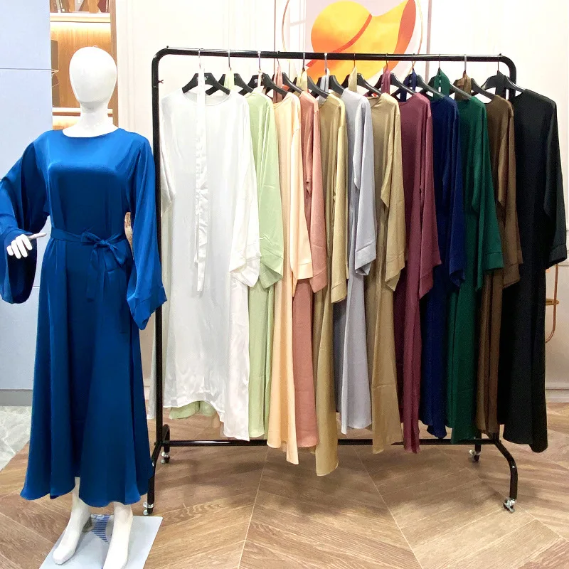 Yiwu Yuxi Abaya женское мусульманское платье 2022 Дубай Tiktok модное простое однотонное большого размера одежда