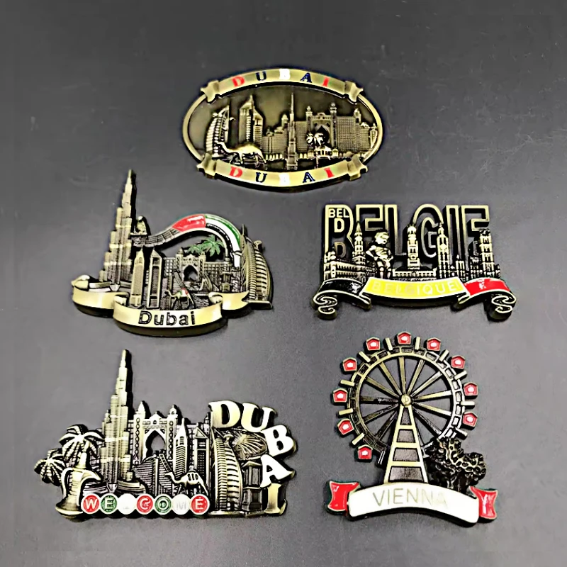 Пользовательские 3D загородные городские магниты для холодильника туристические сувенирные подарки металлический магнит на холодильник