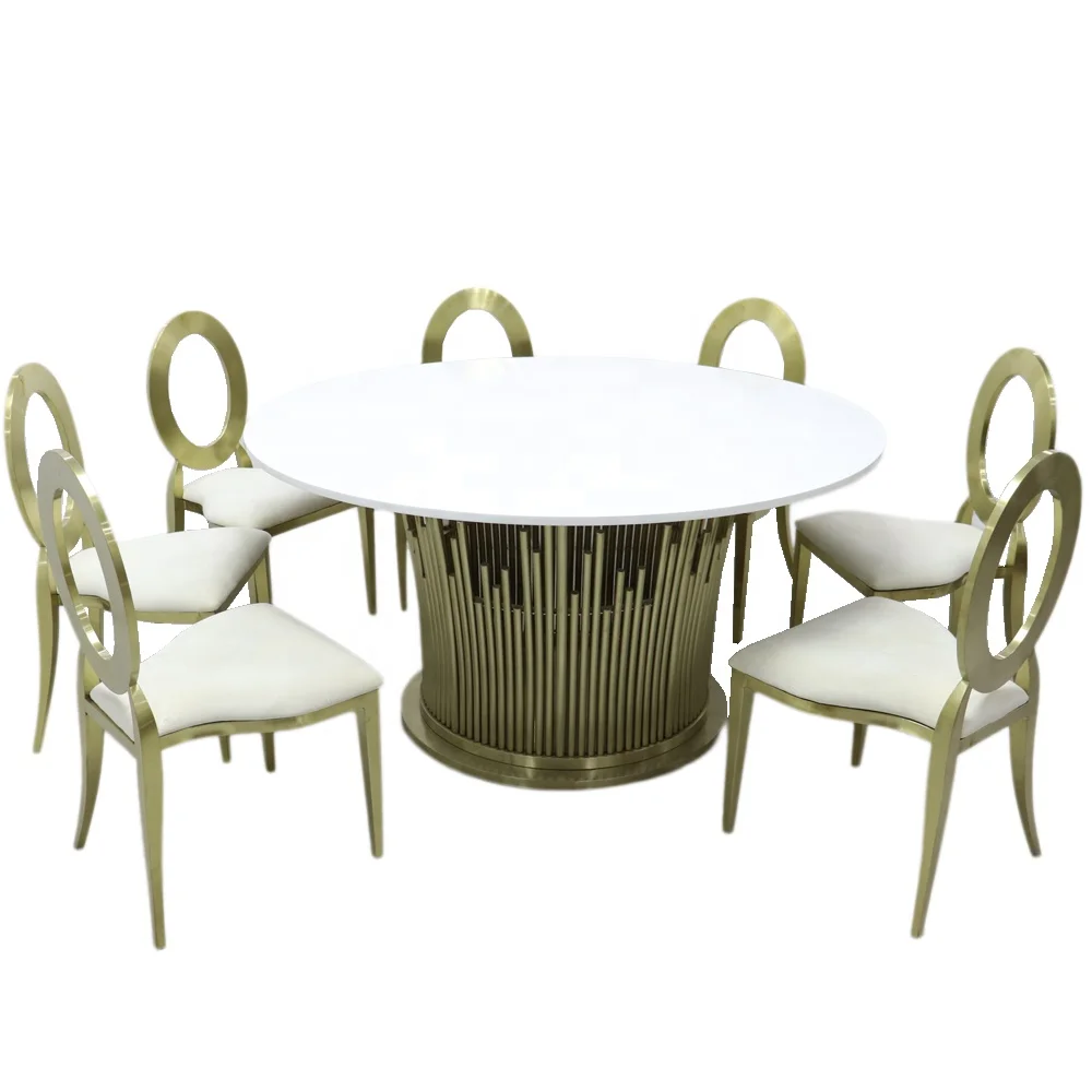 Современный роскошный стеклянный круглый мраморный обеденный стол