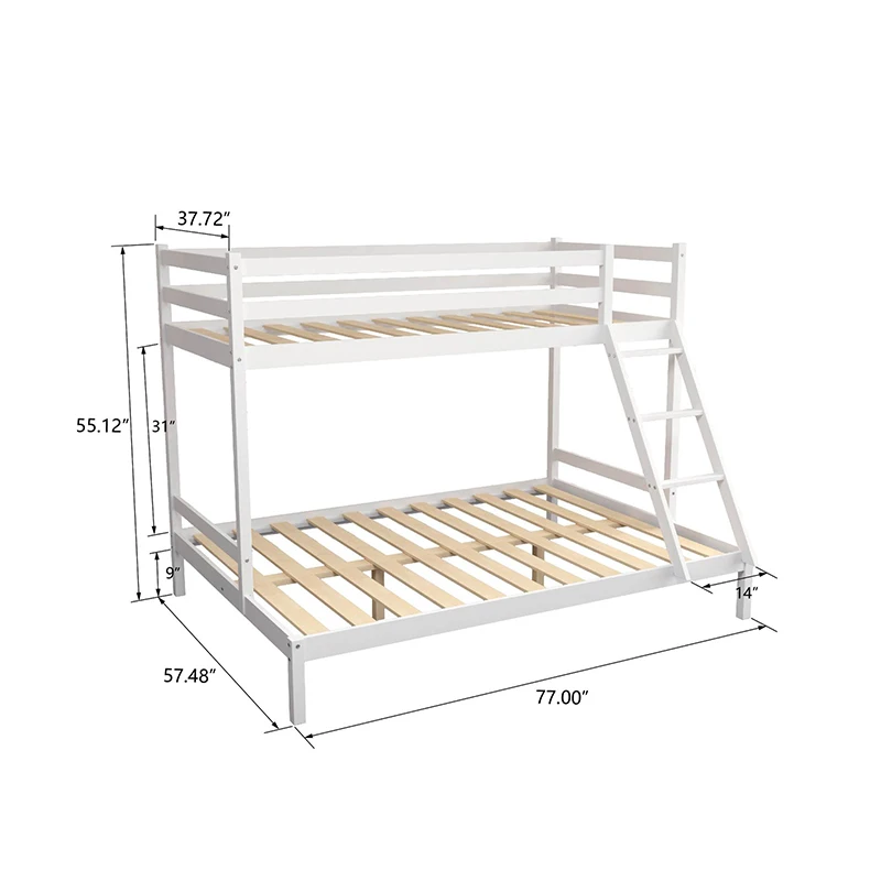 Cheap Price Kids Adults Solid Pine Wooden Bunk Bed
