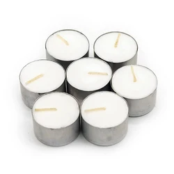 Candles 100 Pack White Unscented Tea Lights Candles in Bulk, 4 Hour Long Burning, Smokeless Dinner Tealight Candles