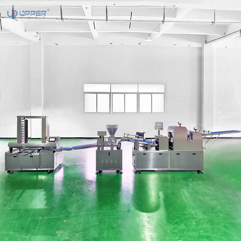 French bread and pastry automatic molding machine cream bread production line with filling machine and tray arrangement machine