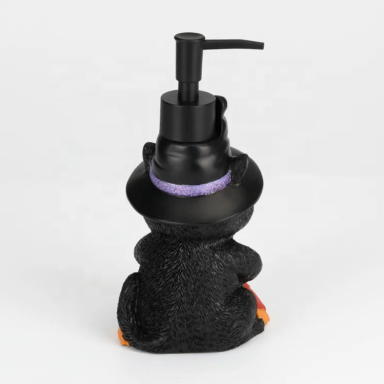 Custom Resin Halloween Holiday Bathroom Countertops Lotion Dispenser Hand Soap Dispenser Black Kitty Resin Hand Lotion Dispenser
